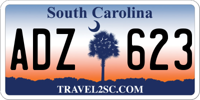 SC license plate ADZ623