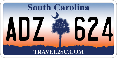 SC license plate ADZ624