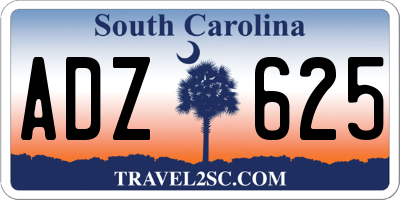 SC license plate ADZ625
