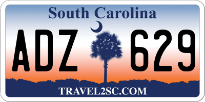 SC license plate ADZ629