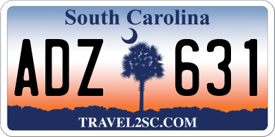 SC license plate ADZ631