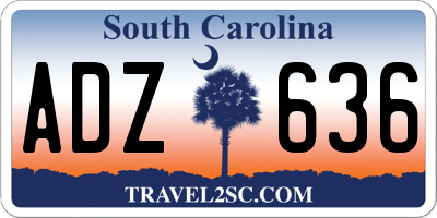 SC license plate ADZ636
