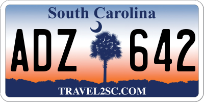 SC license plate ADZ642