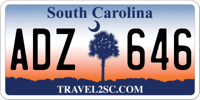 SC license plate ADZ646