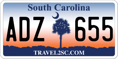 SC license plate ADZ655