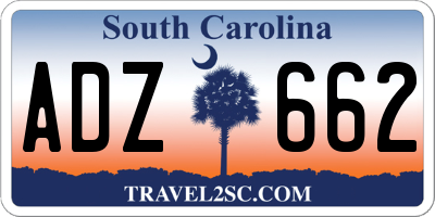 SC license plate ADZ662