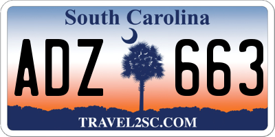 SC license plate ADZ663