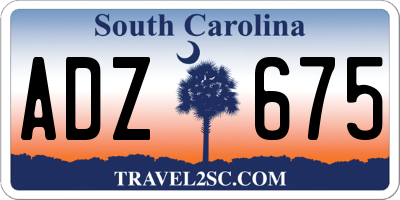 SC license plate ADZ675