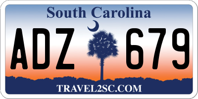 SC license plate ADZ679