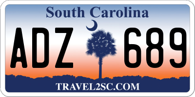 SC license plate ADZ689