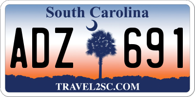 SC license plate ADZ691