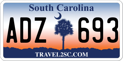 SC license plate ADZ693