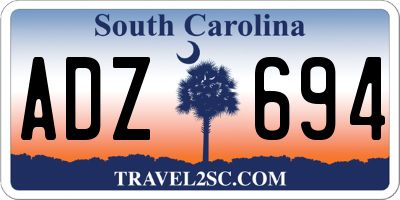 SC license plate ADZ694