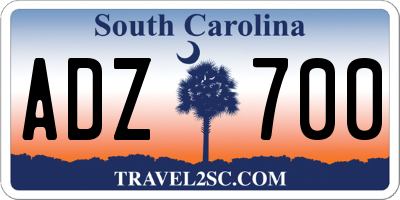 SC license plate ADZ700