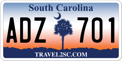 SC license plate ADZ701