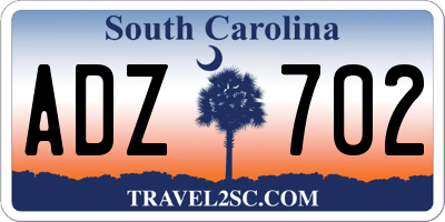 SC license plate ADZ702
