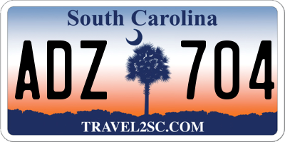 SC license plate ADZ704