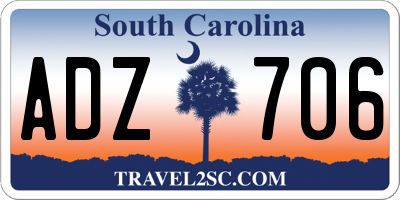 SC license plate ADZ706