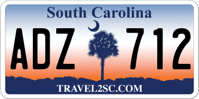 SC license plate ADZ712