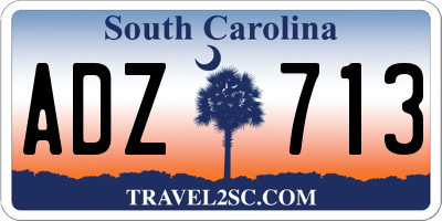 SC license plate ADZ713