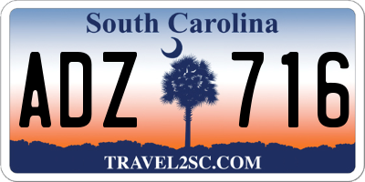 SC license plate ADZ716
