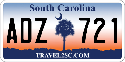 SC license plate ADZ721