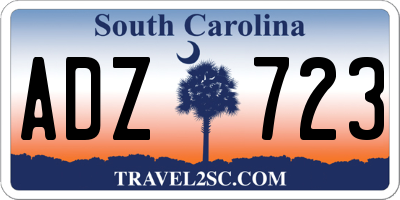 SC license plate ADZ723
