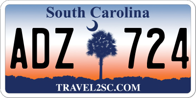 SC license plate ADZ724