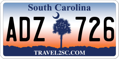 SC license plate ADZ726