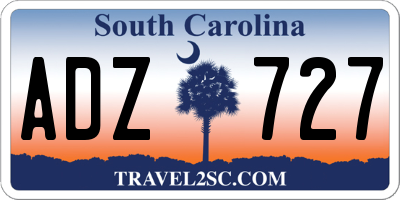 SC license plate ADZ727