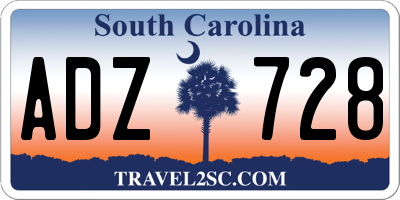 SC license plate ADZ728