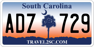 SC license plate ADZ729