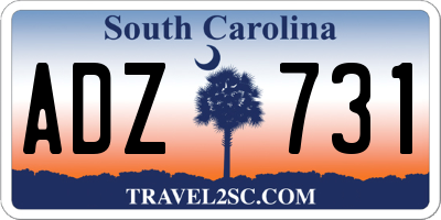 SC license plate ADZ731