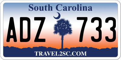 SC license plate ADZ733