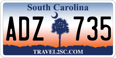 SC license plate ADZ735