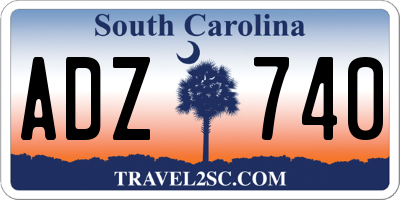 SC license plate ADZ740