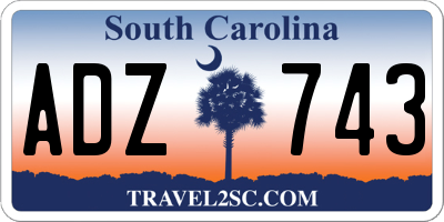 SC license plate ADZ743