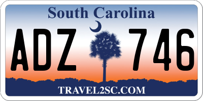 SC license plate ADZ746