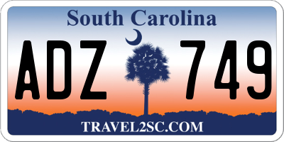 SC license plate ADZ749