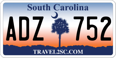 SC license plate ADZ752