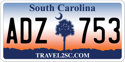 SC license plate ADZ753