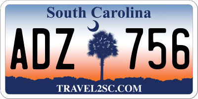 SC license plate ADZ756