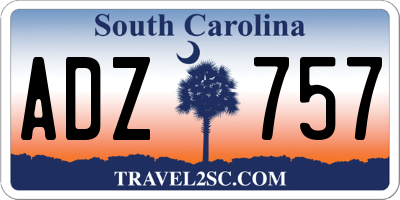SC license plate ADZ757