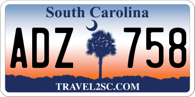 SC license plate ADZ758