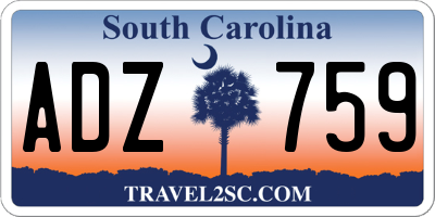 SC license plate ADZ759