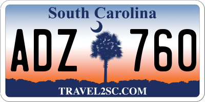 SC license plate ADZ760