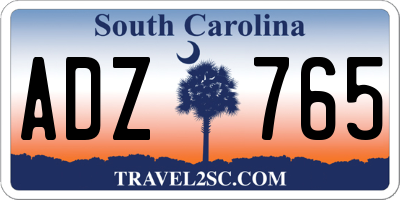 SC license plate ADZ765