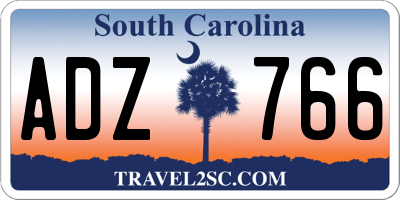 SC license plate ADZ766
