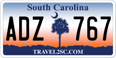 SC license plate ADZ767