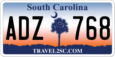 SC license plate ADZ768